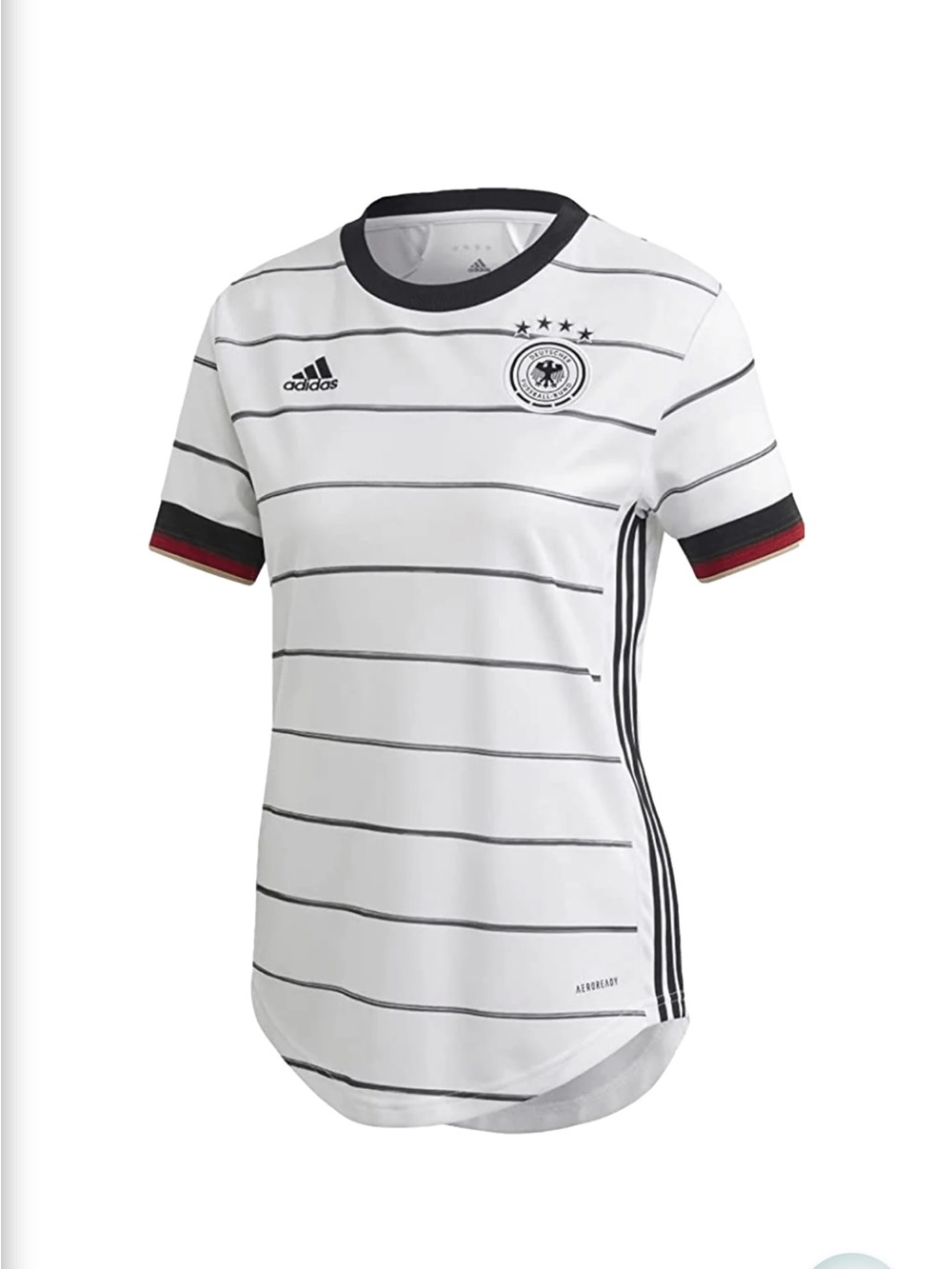 adidas White Germany National Team Jersey with Black Accents